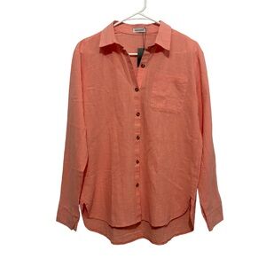 AXUIOKRY Coral Blouse 100% Cotton New With Tags